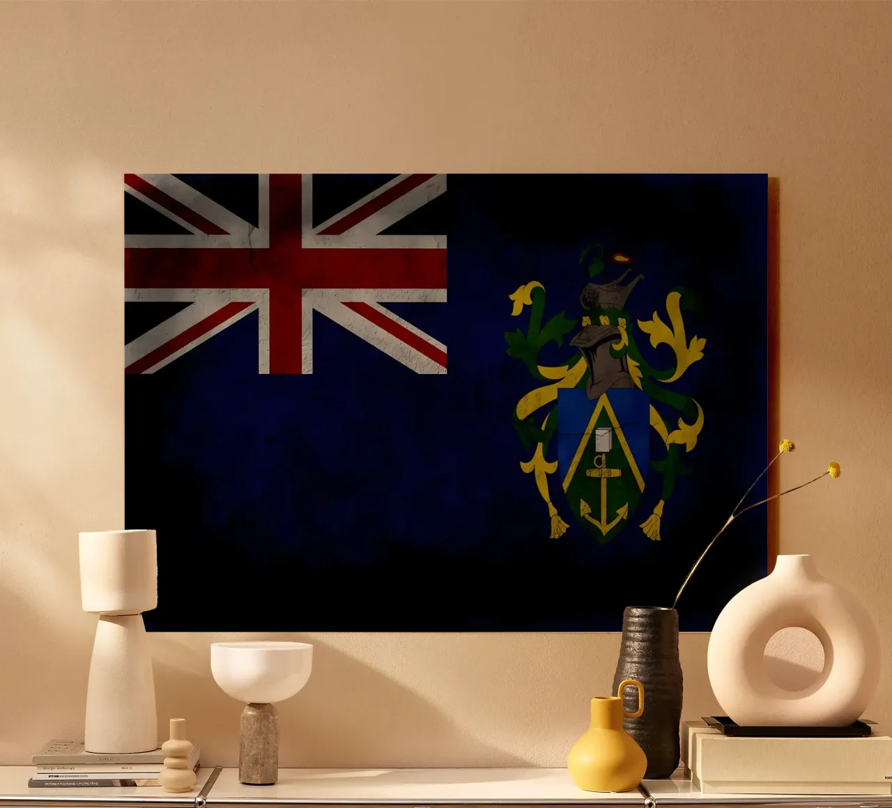 Bandiera d'epoca delle Isole Pitcairn alluminio dibond da Joshua A Holmes