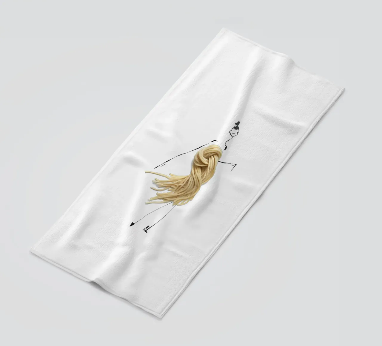 Pasta beach towel by Gretchen Roehrs