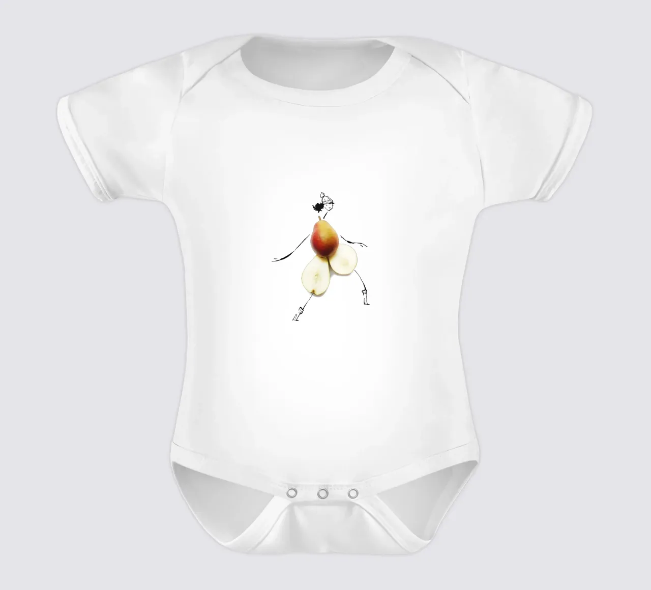 Pear in Autumn body neonato maniche corte da Gretchen Roehrs