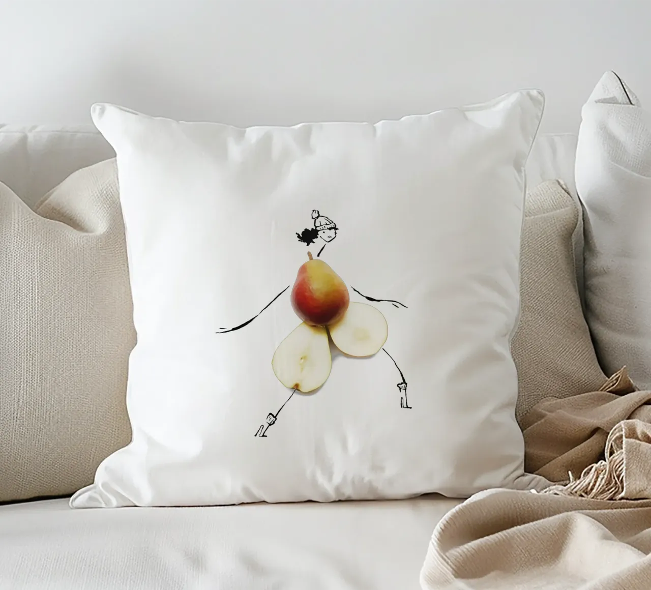 Pear in Autumn cuscino da Gretchen Roehrs