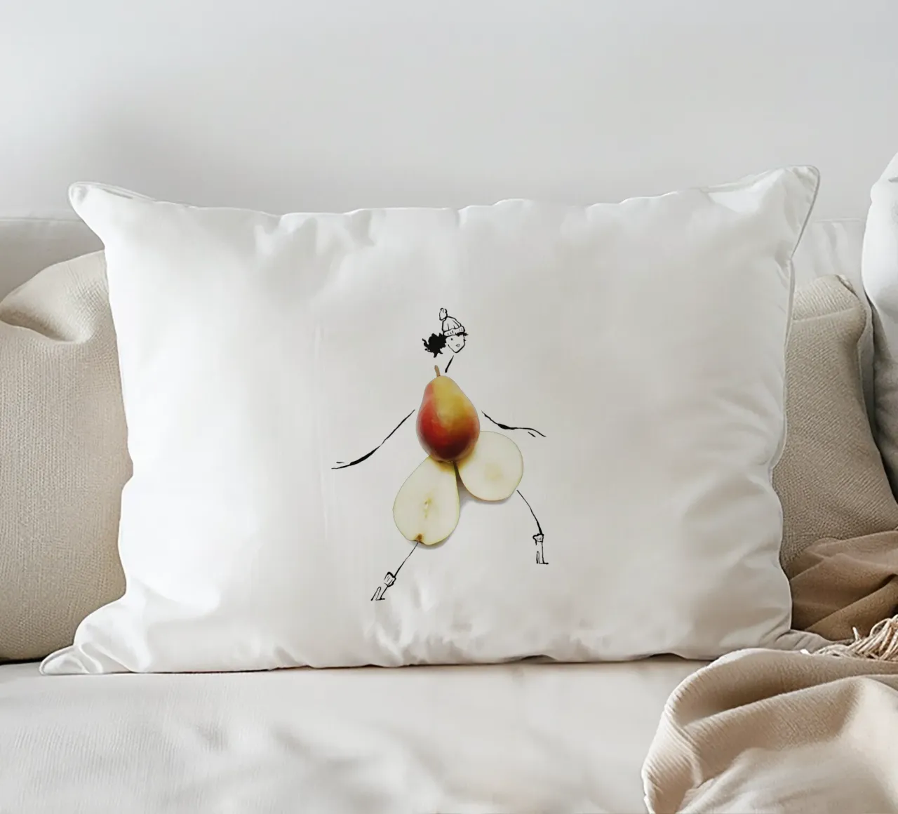 Pear in Autumn cuscino da Gretchen Roehrs