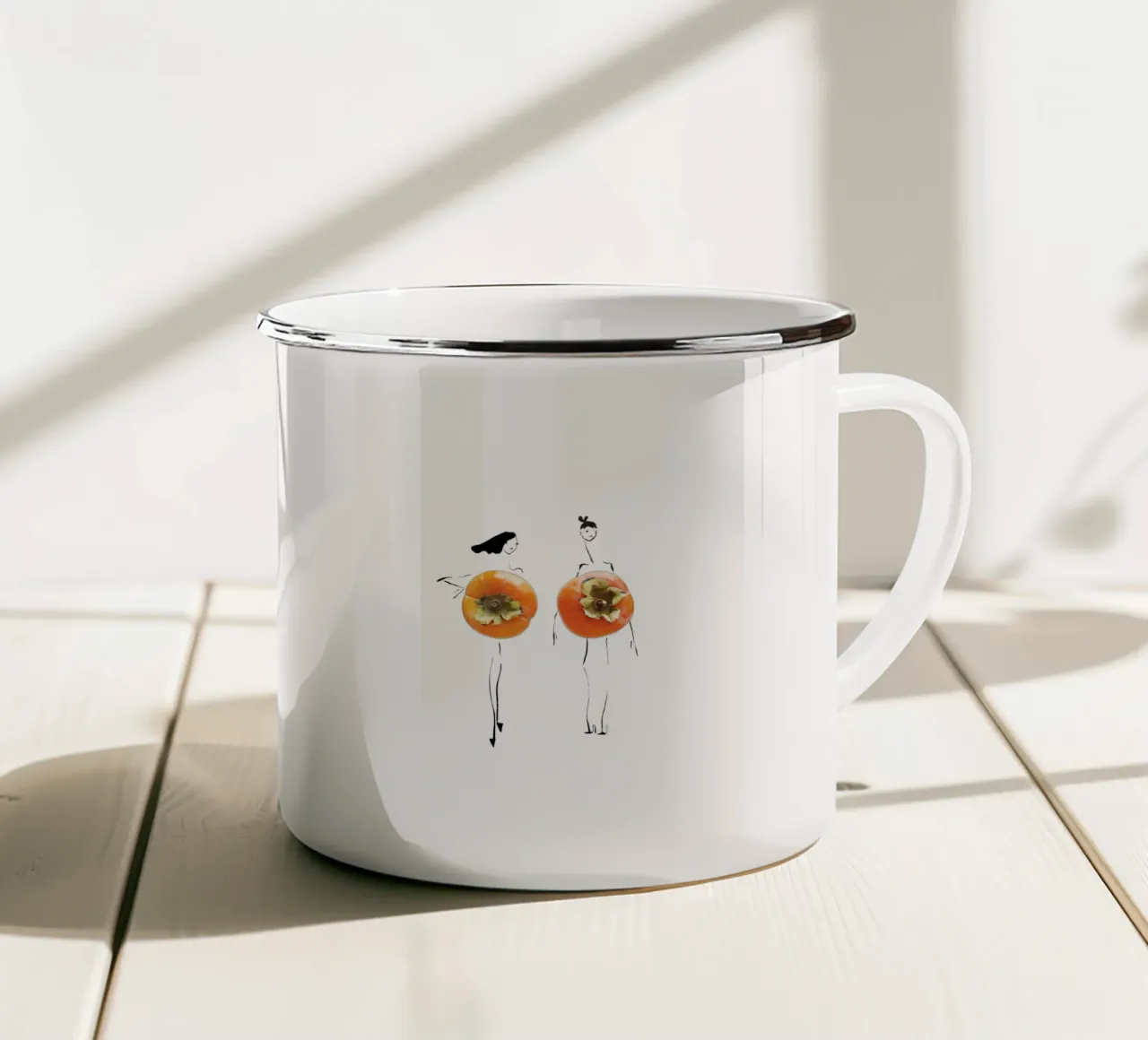 Persimmon Duo tazza in smalto da Gretchen Roehrs