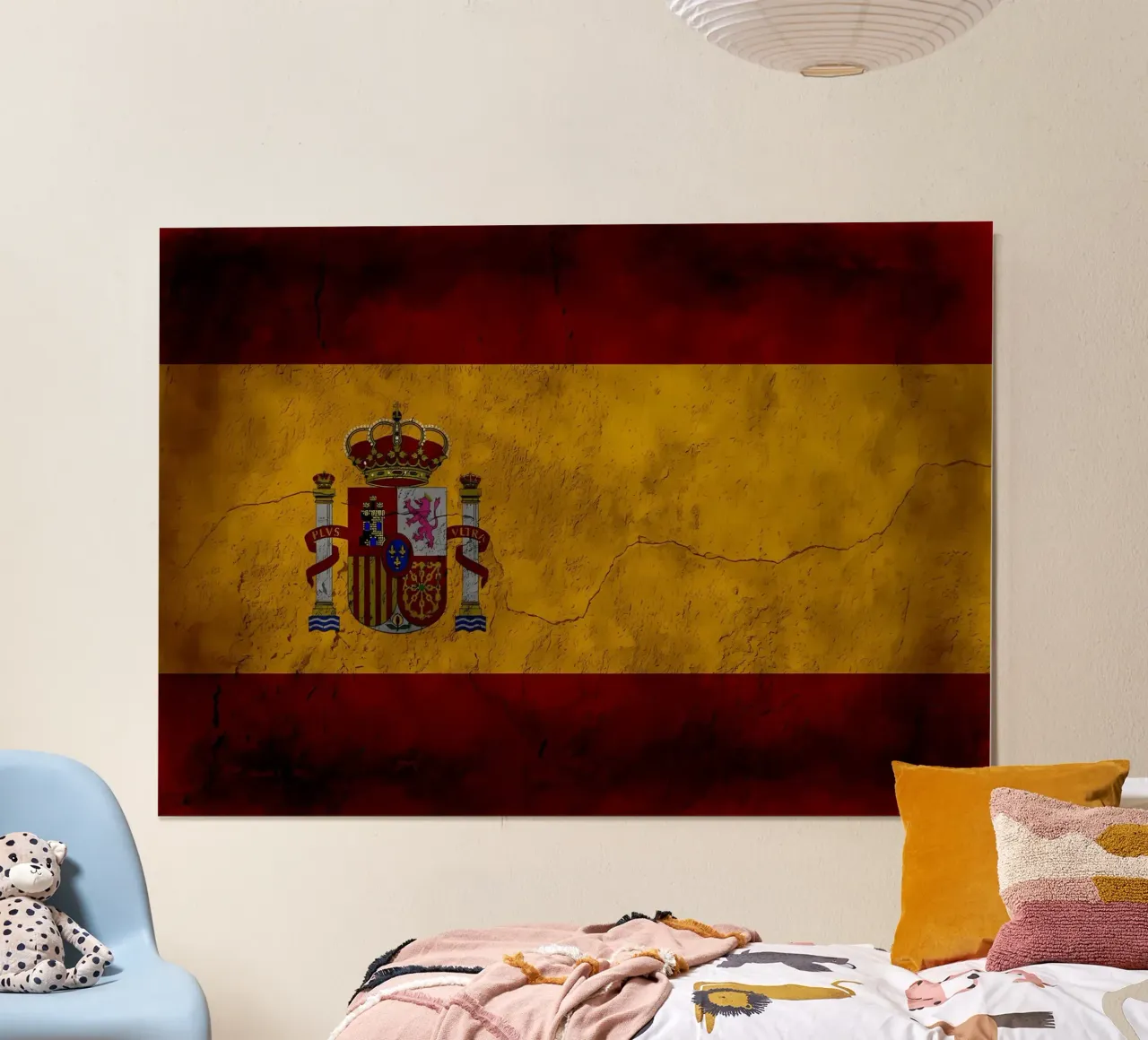 Spanje vintage vlag poster met houten frame van Joshua A Holmes