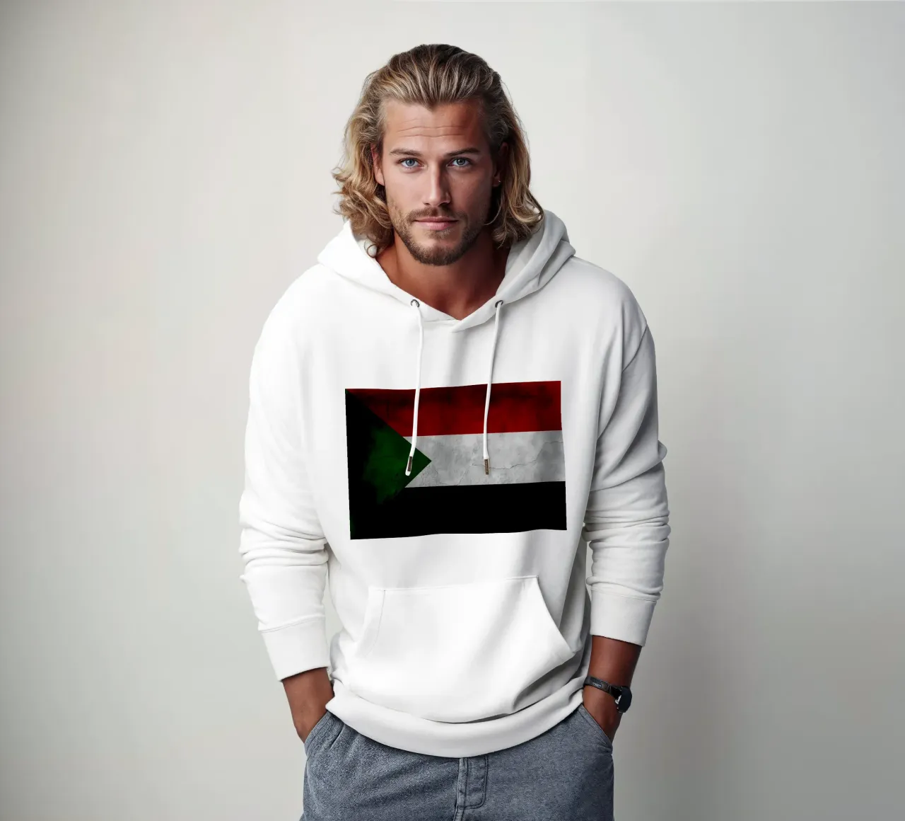 Bandiera d'epoca del Sudan felpa con cappuccio da Joshua A Holmes