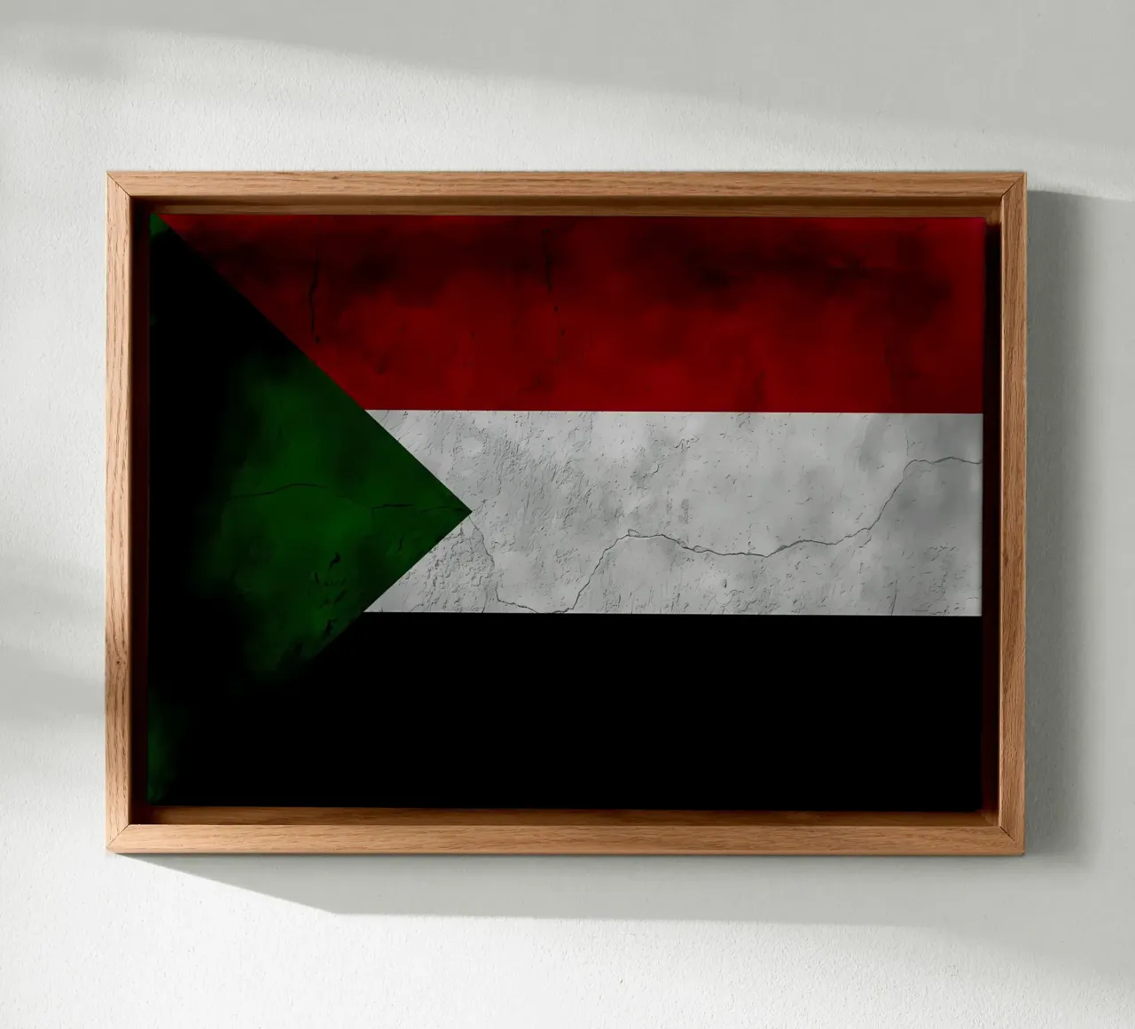 Bandiera d'epoca del Sudan tela con Cornice a cassetta da Joshua A Holmes