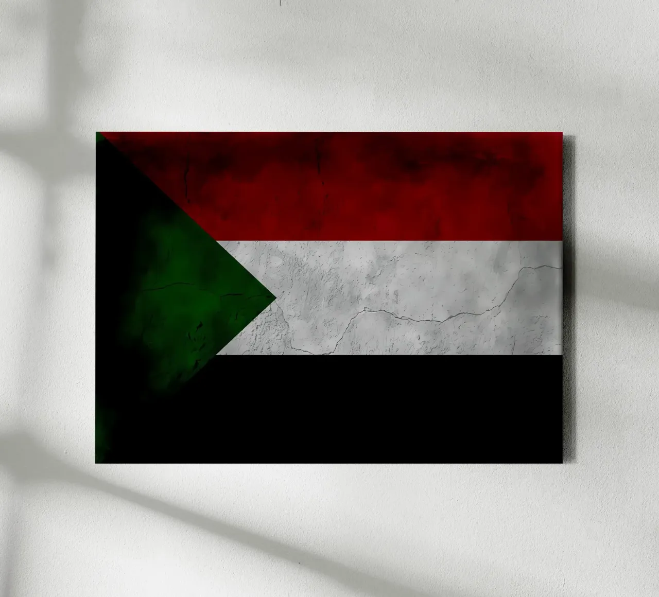 Bandiera d'epoca del Sudan tela con Cornice a cassetta da Joshua A Holmes
