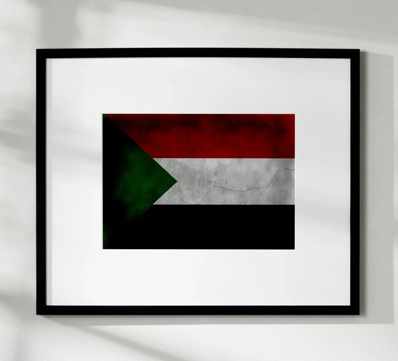 Bandiera d'epoca del Sudan poster con telaio in legno da Joshua A Holmes