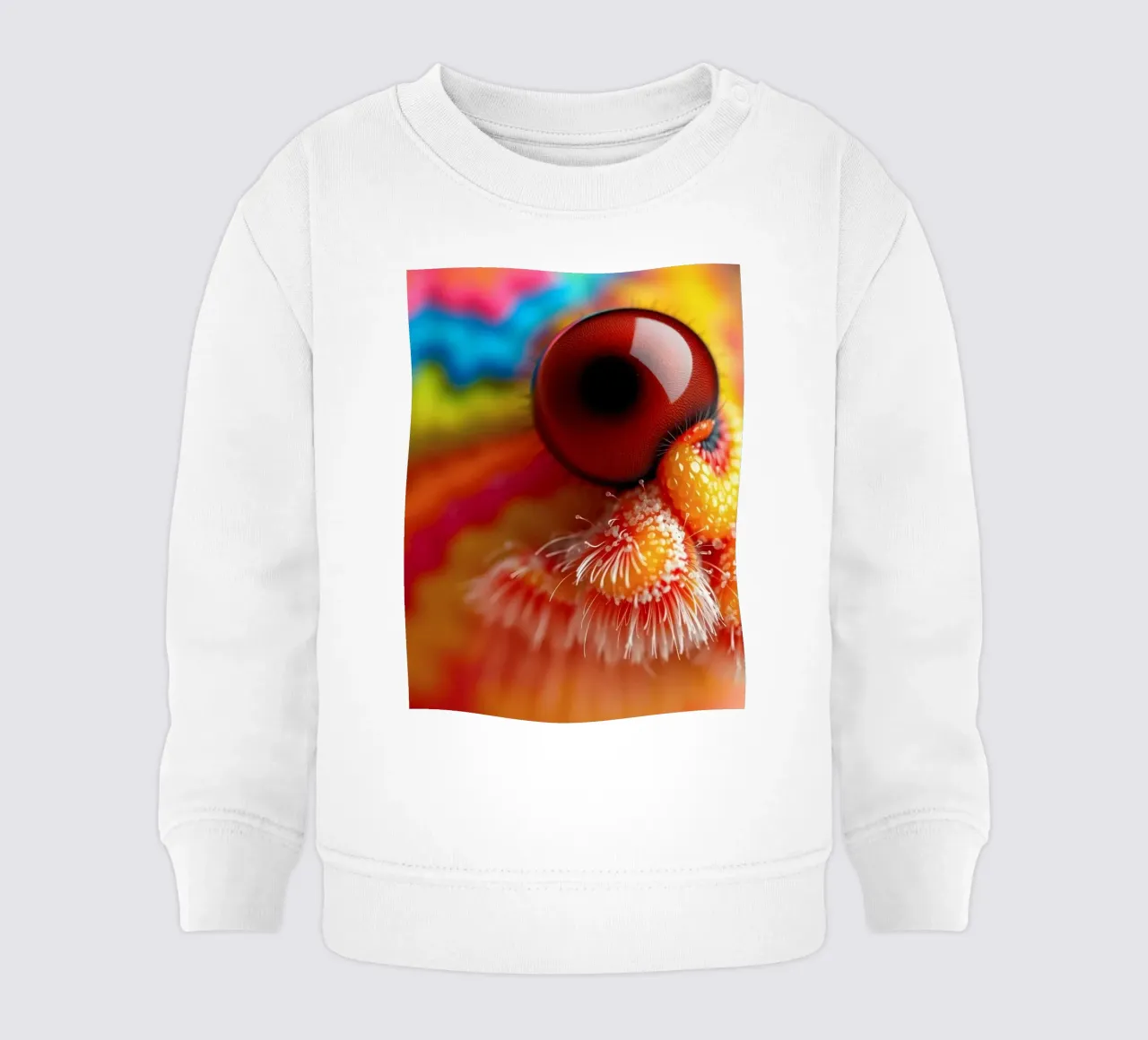close-up of an abstract creature featuring colorful patterns baby sweatshirt by DesignDoodle