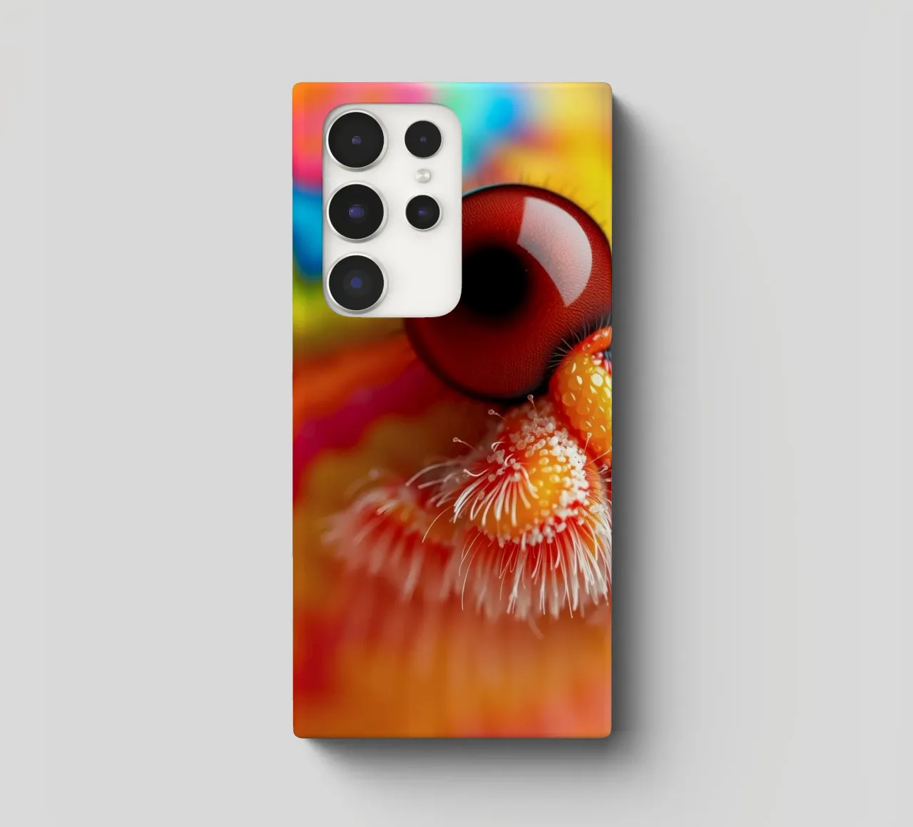 close-up of an abstract creature featuring colorful patterns samsung phone case by DesignDoodle