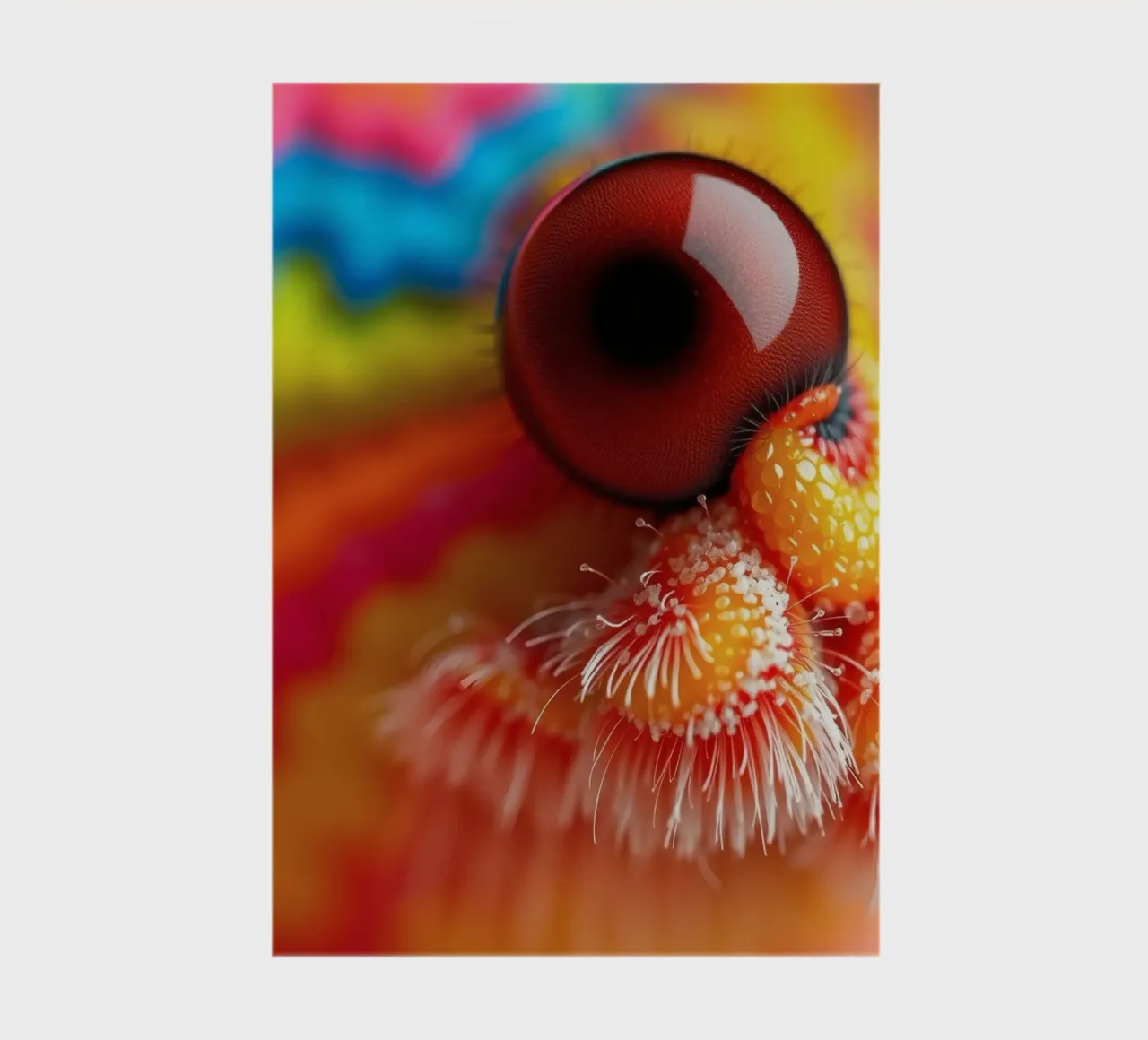 close-up of an abstract creature featuring colorful patterns notebook by DesignDoodle