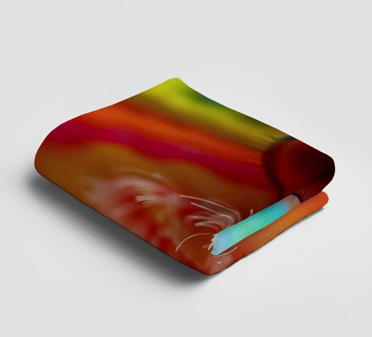 close-up of an abstract creature featuring colorful patterns towel by DesignDoodle