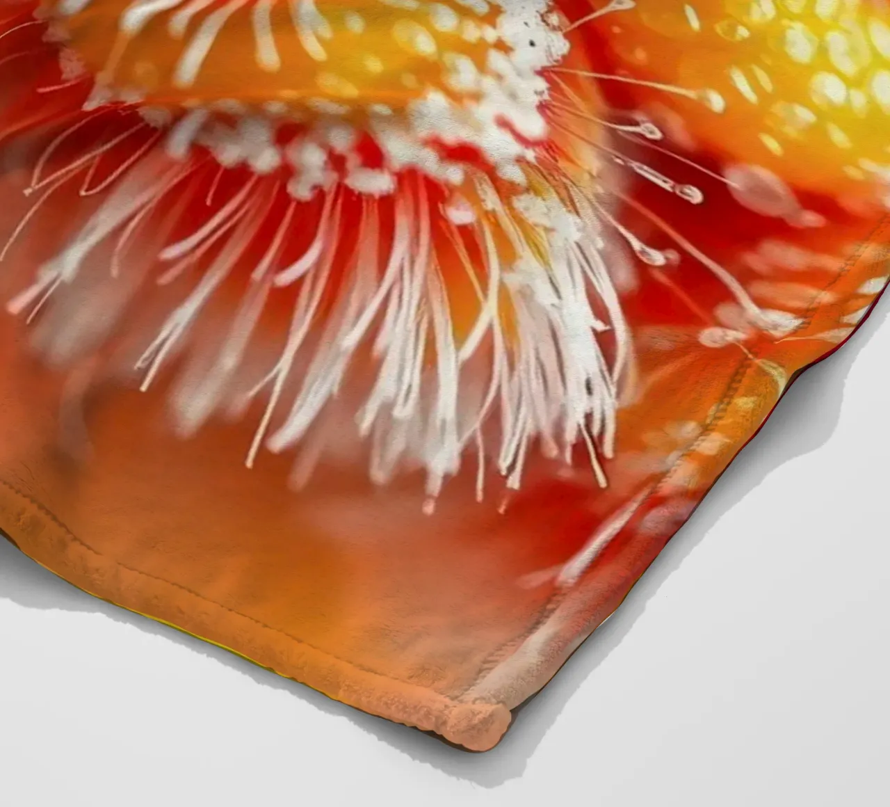 close-up of an abstract creature featuring colorful patterns fleece blanket by DesignDoodle