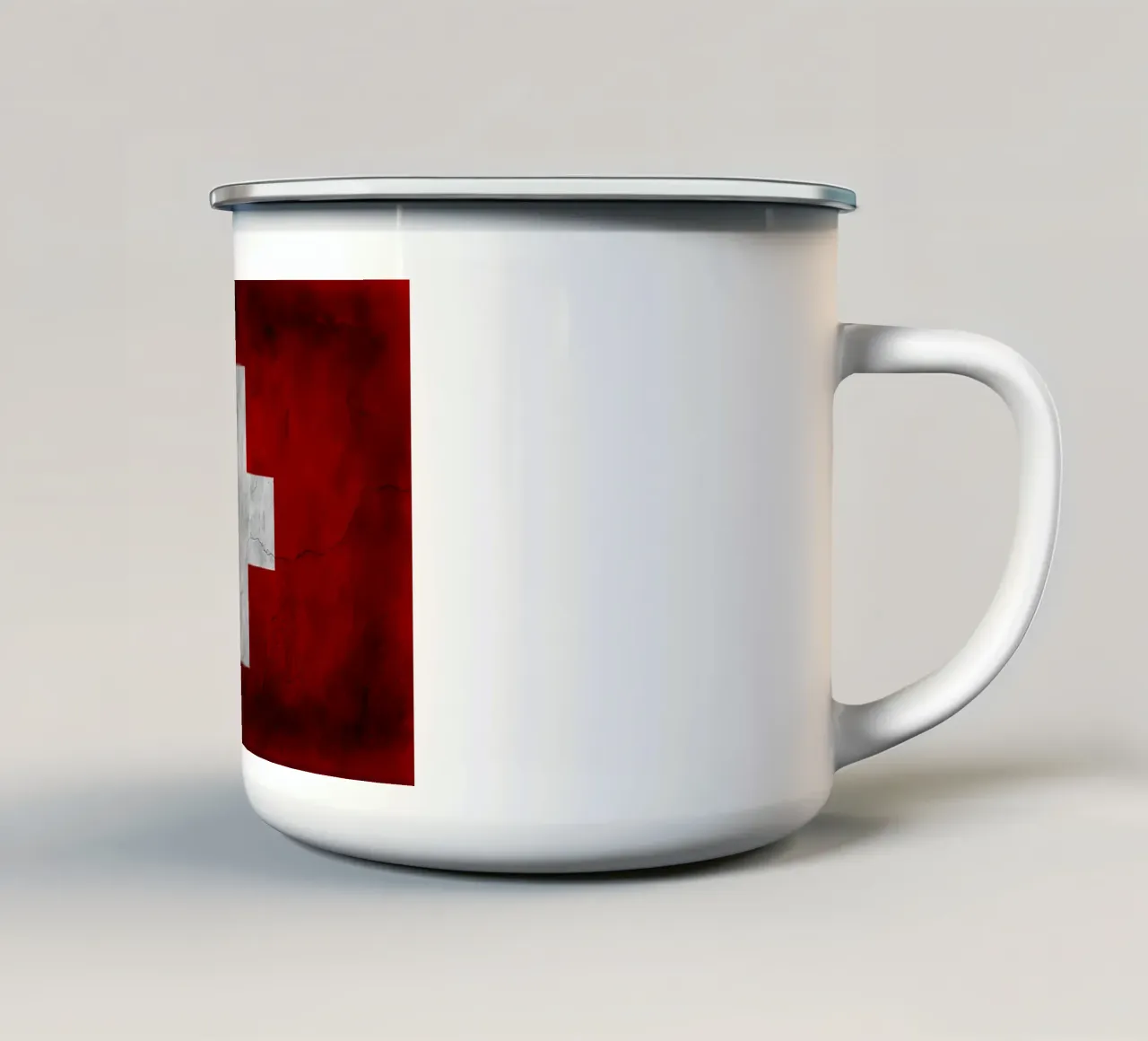 Bandiera vintage della Svizzera tazza in smalto da Joshua A Holmes