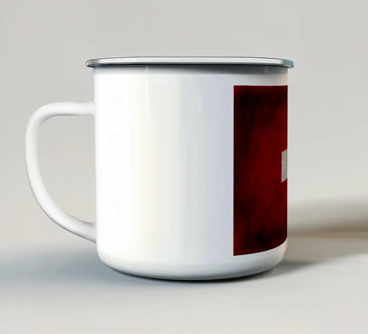Bandiera vintage della Svizzera tazza in smalto da Joshua A Holmes