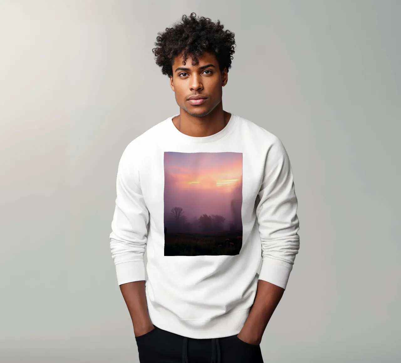 Splendida carta da parati astratta con paesaggio nebbioso all'alba felpa da DesignDoodle
