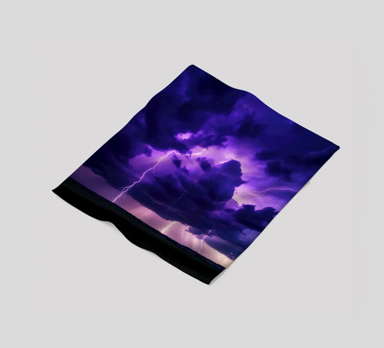 lightning storms illuminate dark purple clouds fleece blanket by DesignDoodle