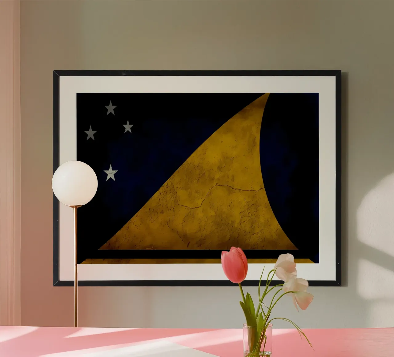 Bandera de Tokelau poster con marco de plástico de Joshua A Holmes