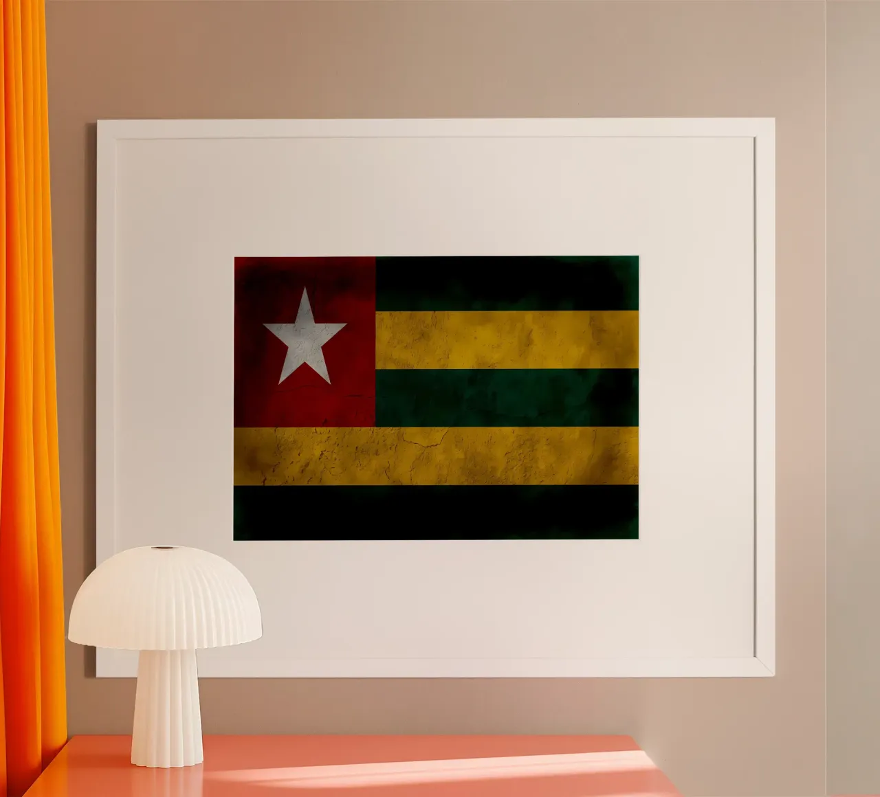 Bandiera vintage del Togo poster con telaio in plastica da Joshua A Holmes