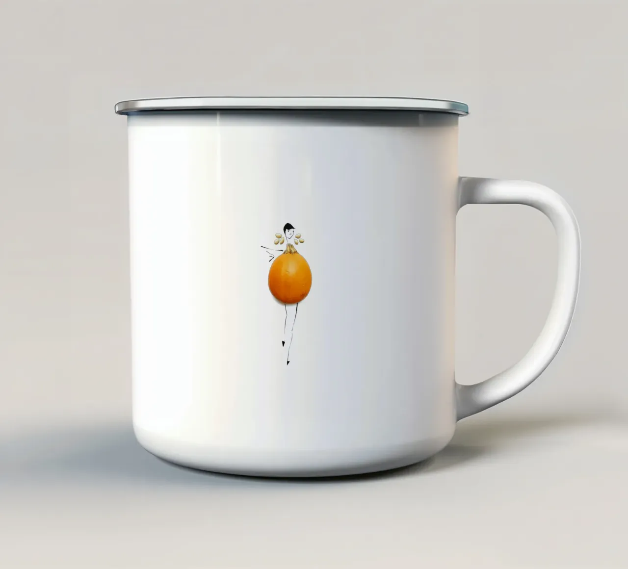 Pumpkin tazza in smalto da Gretchen Roehrs
