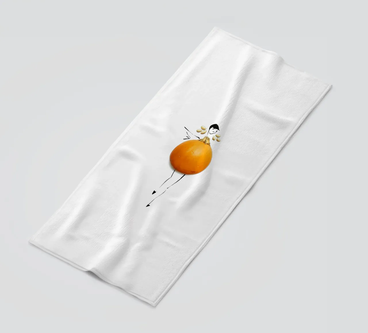 Pumpkin beach towel by Gretchen Roehrs