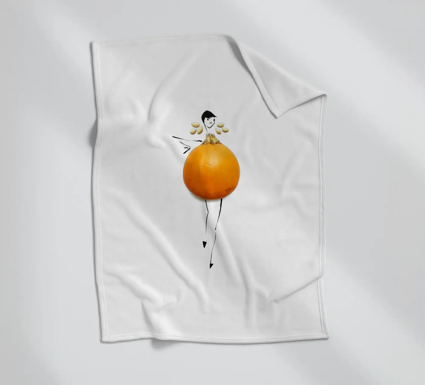 Pumpkin fleece blanket by Gretchen Roehrs
