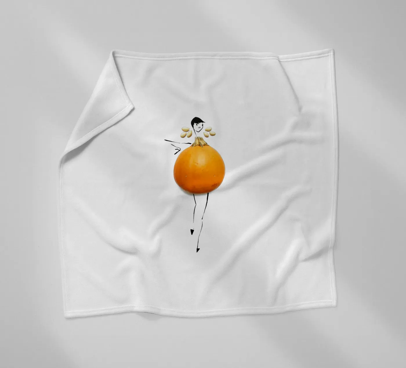 Pumpkin fleece blanket by Gretchen Roehrs