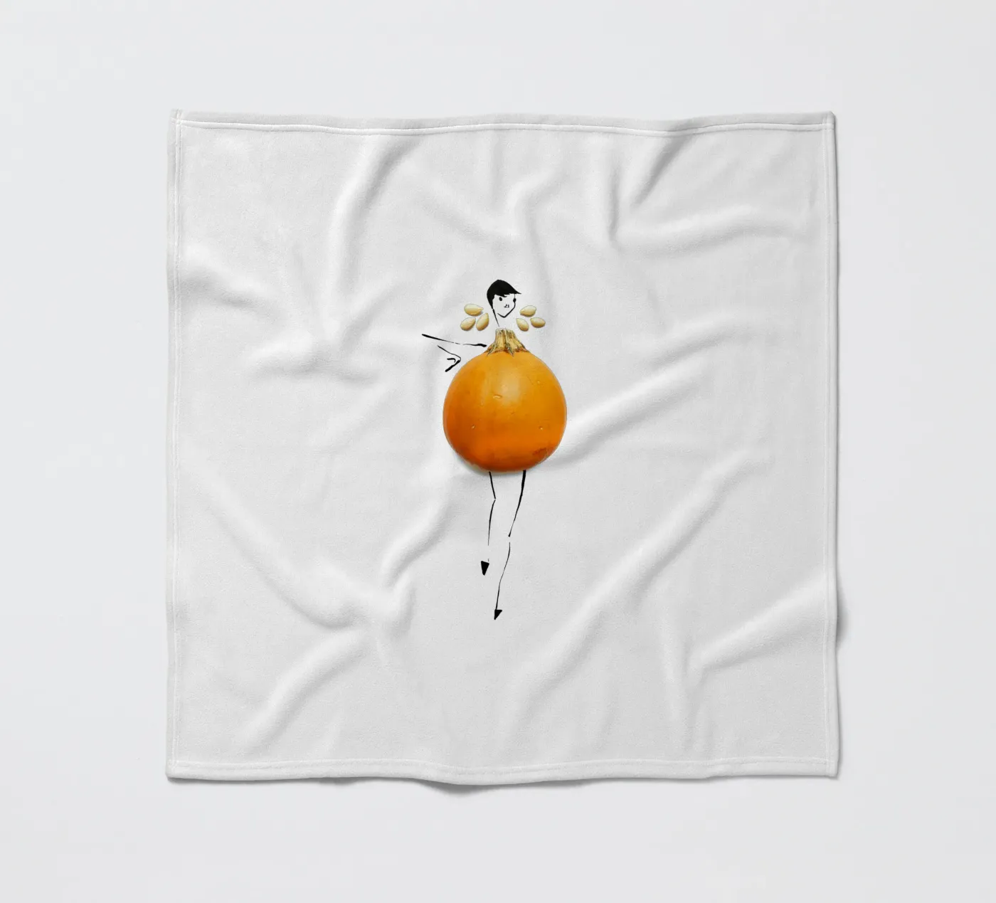 Pumpkin fleece blanket by Gretchen Roehrs