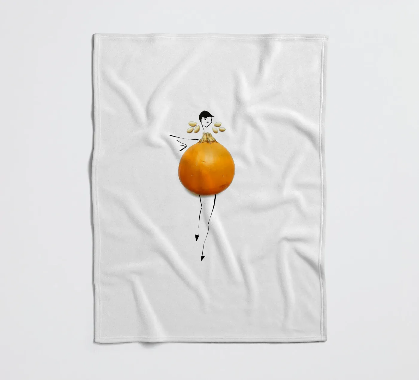 Pumpkin fleece blanket by Gretchen Roehrs