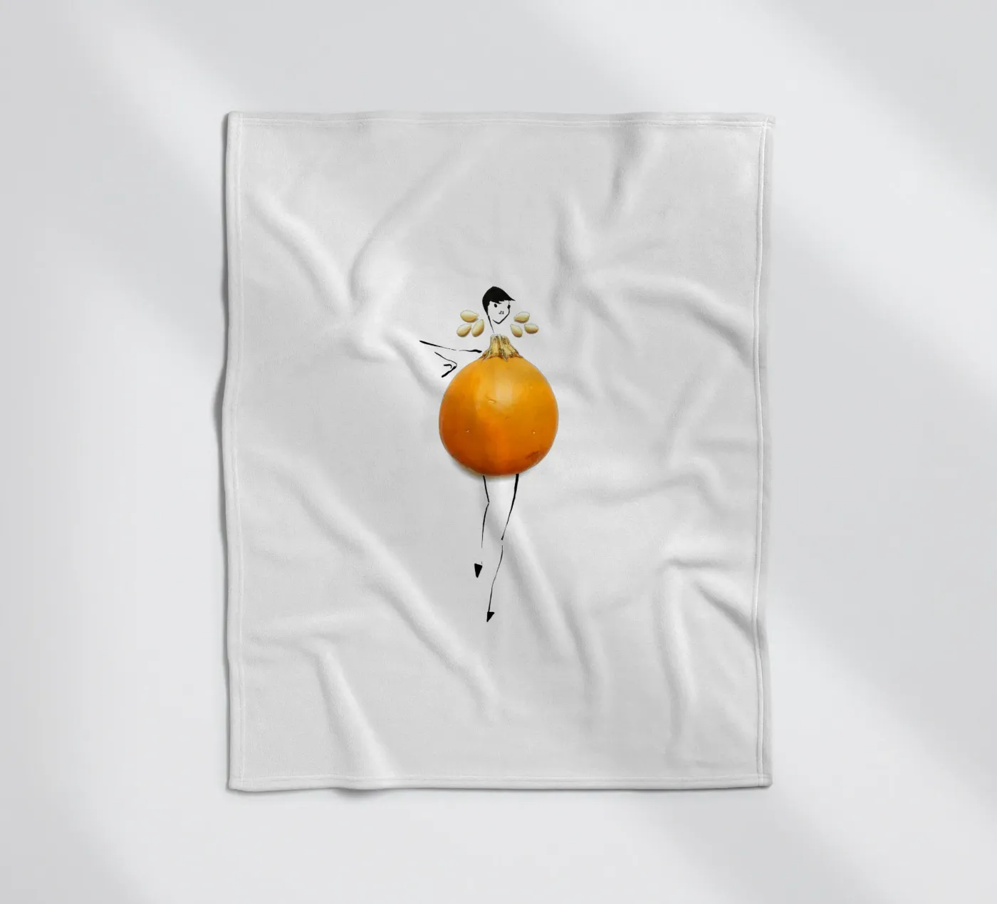 Pumpkin fleece blanket by Gretchen Roehrs