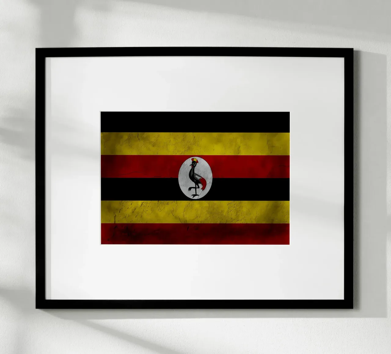 Oeganda vintage vlag poster met aluminium frame van Joshua A Holmes