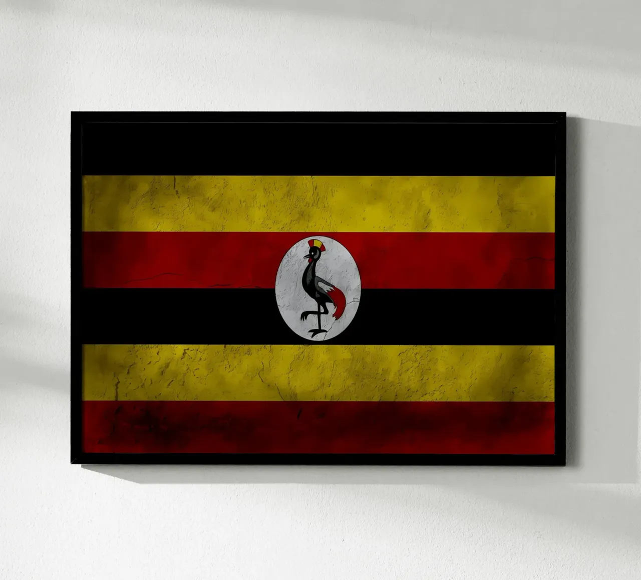 Oeganda vintage vlag poster met aluminium frame van Joshua A Holmes