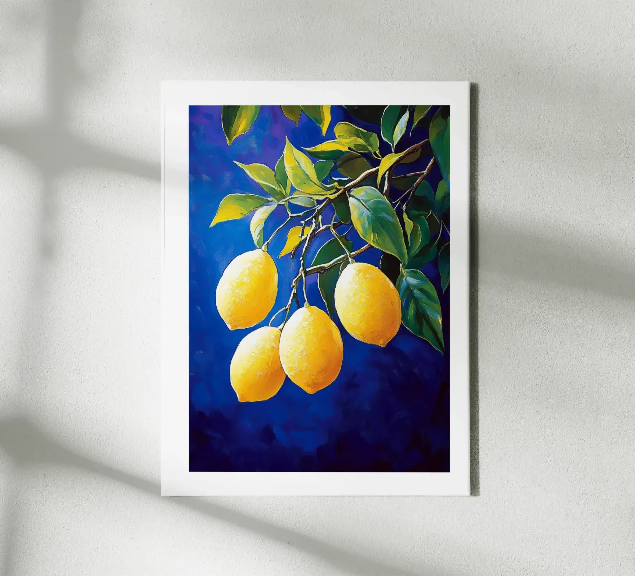 Artistic lemon branch canvas with Floater frame by Spice & Style