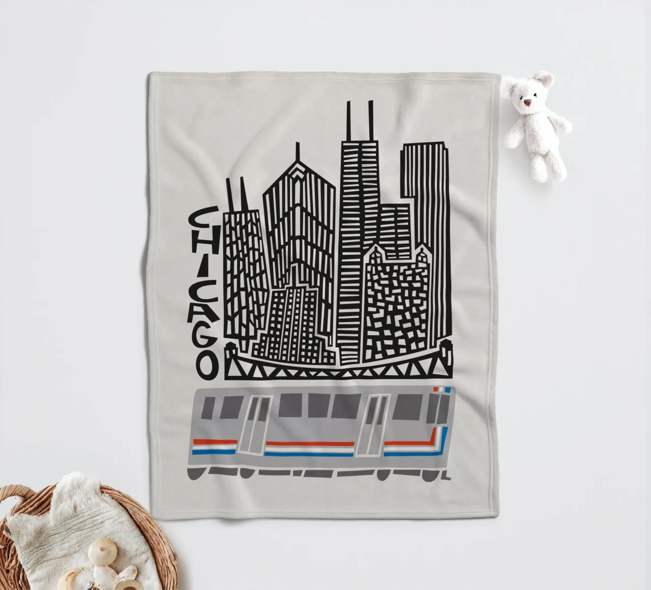 Chicago fleecedeken van Fox & Velvet