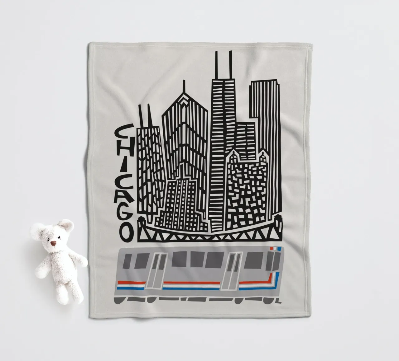 Chicago fleecedeken van Fox & Velvet