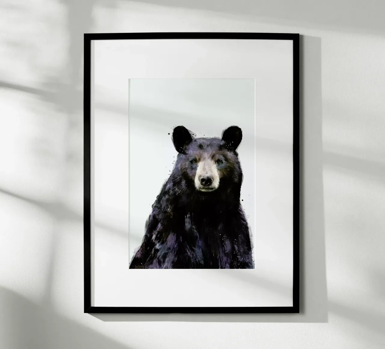 Black Bear poster con telaio in plastica da Amy Hamilton