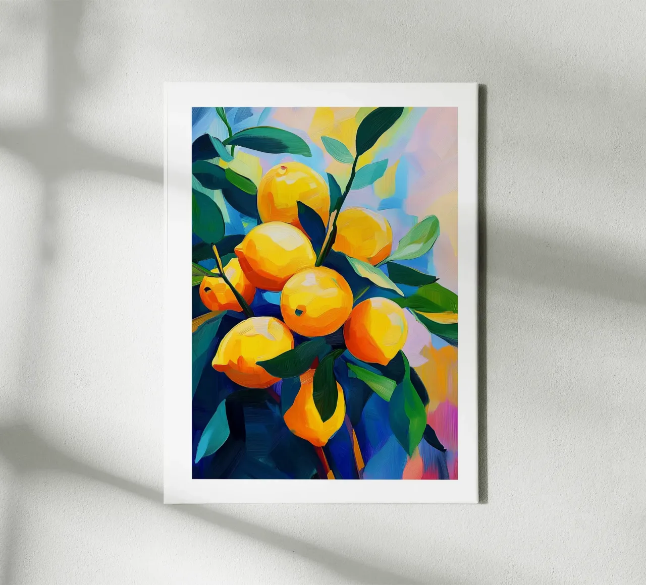 A lemon tree with vibrant colours canvas by Spice & Style