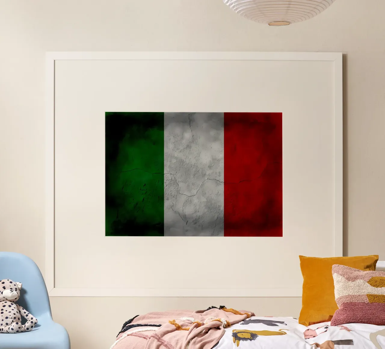 Bandiera d'epoca Ytali poster con telaio in legno da Joshua A Holmes