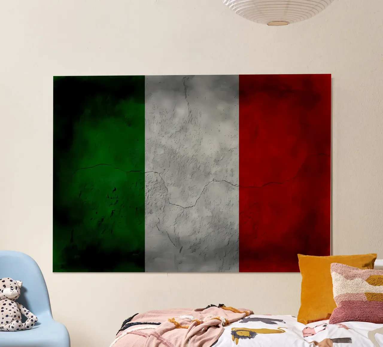 Bandiera d'epoca Ytali poster con telaio in legno da Joshua A Holmes