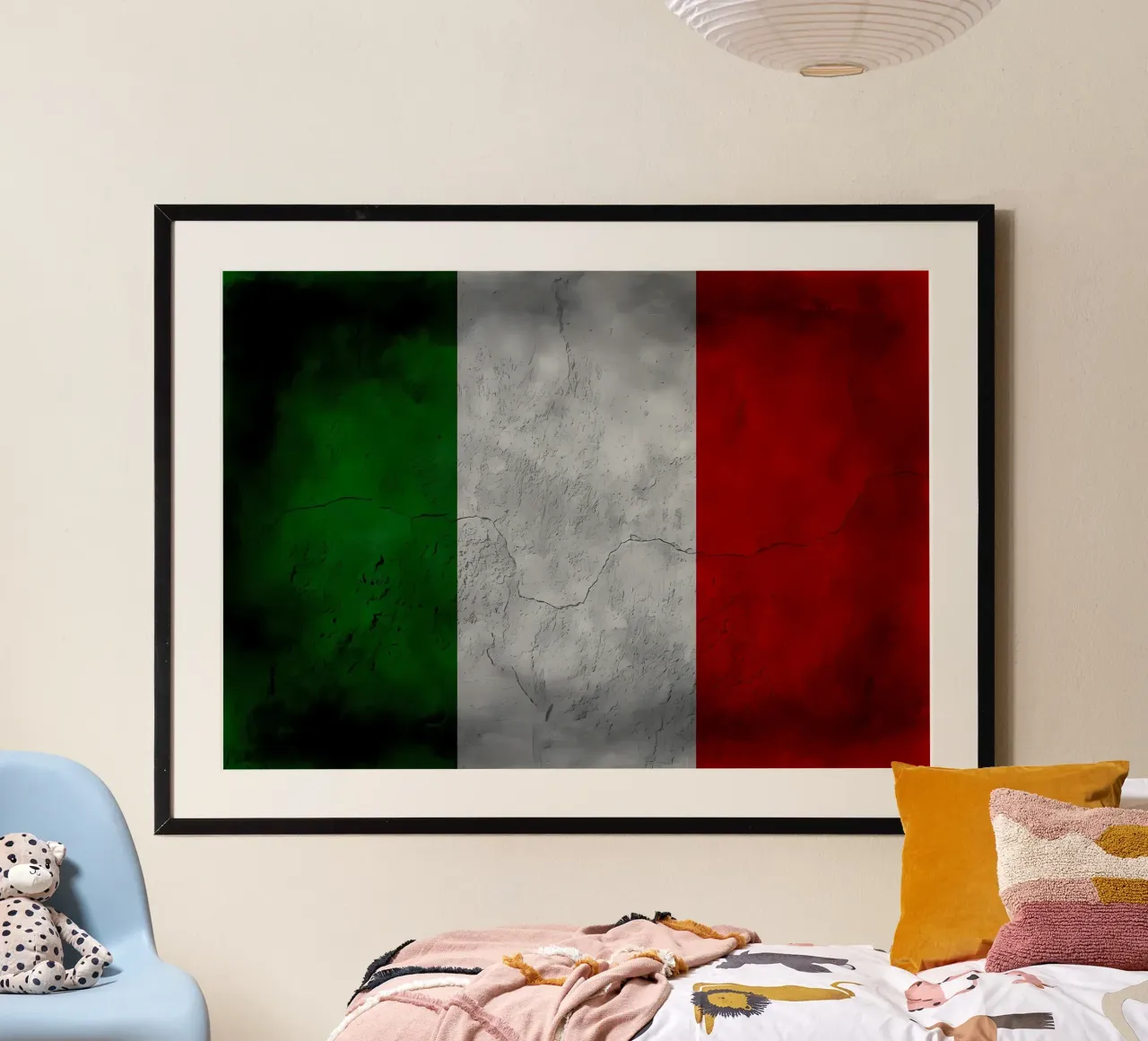 Bandiera d'epoca Ytali poster con telaio in legno da Joshua A Holmes