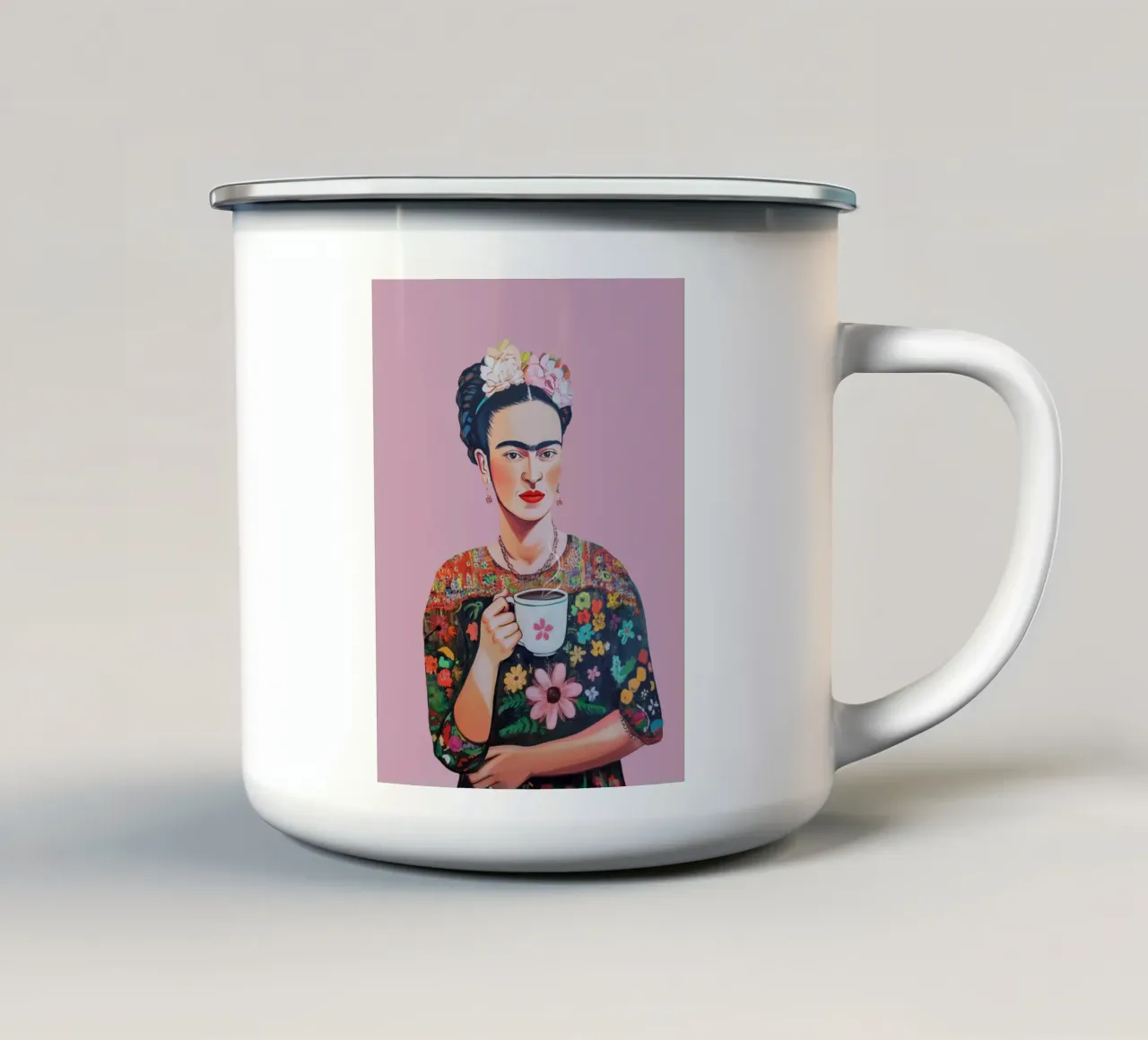 Frida Kahlo Caffè Amore tazza in smalto da Carinaprint