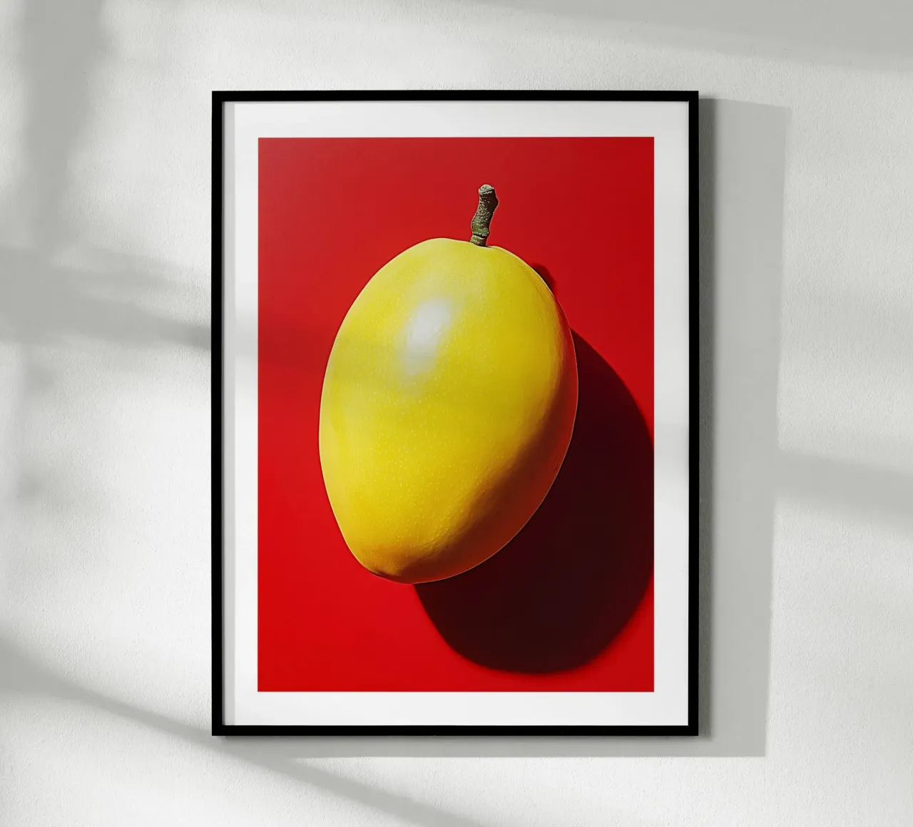 Bright mango on a red background hahnemühle by Spice & Style