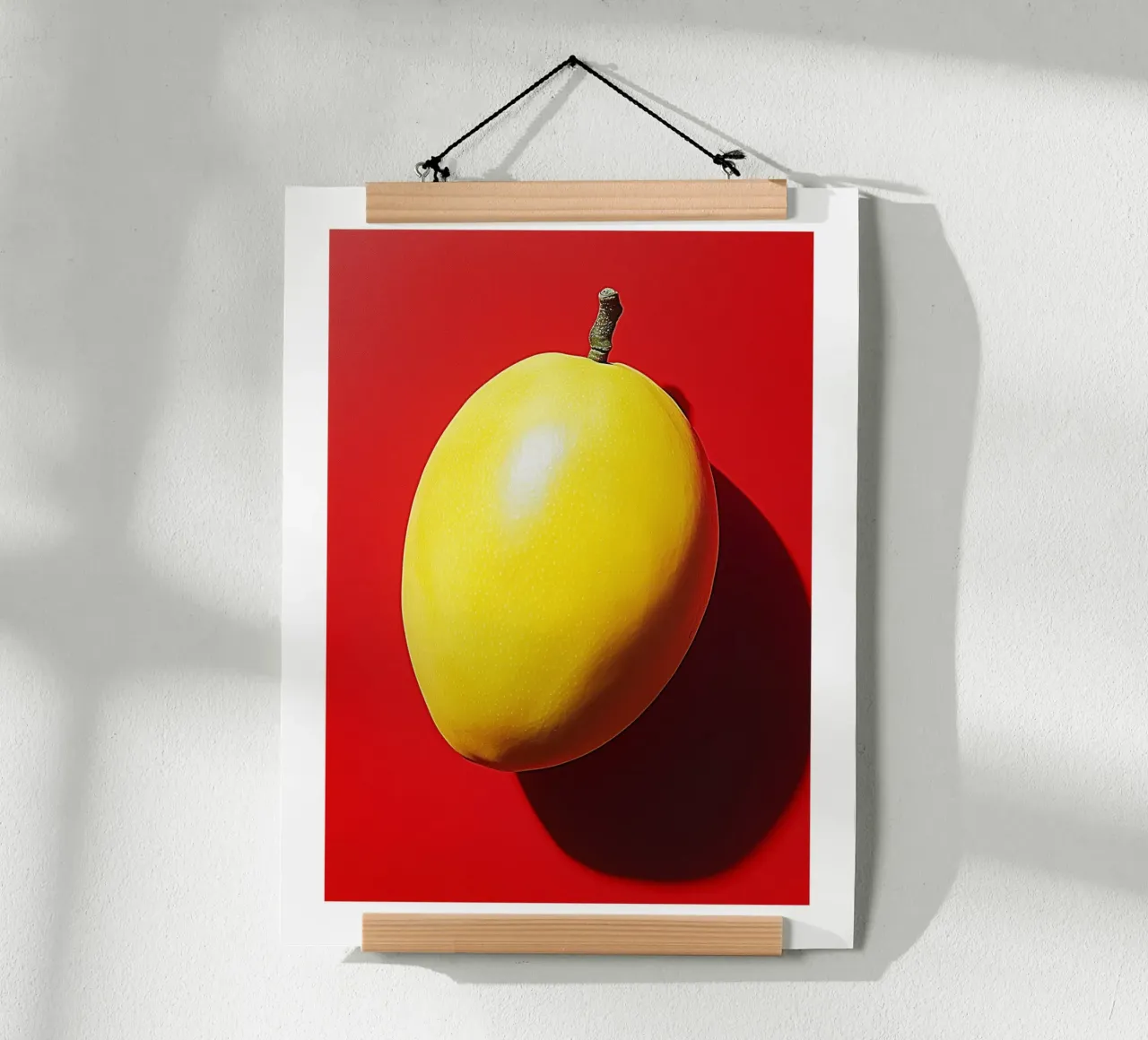 Bright mango on a red background hahnemühle by Spice & Style