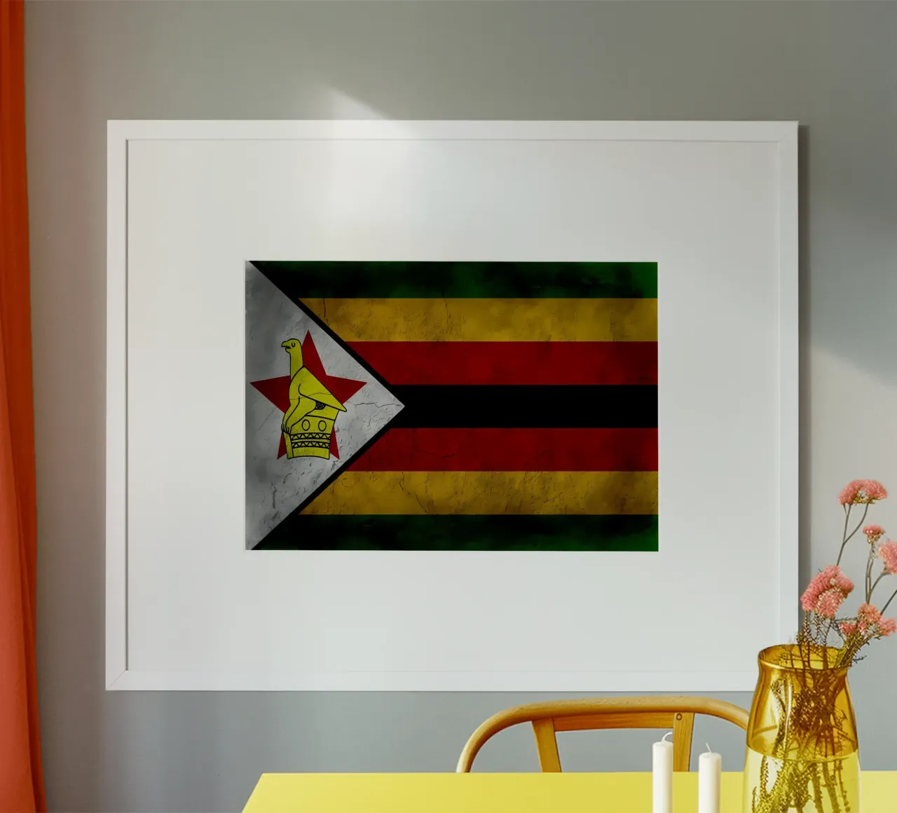 Bandiera vintage dello Zimbabwe poster da Joshua A Holmes