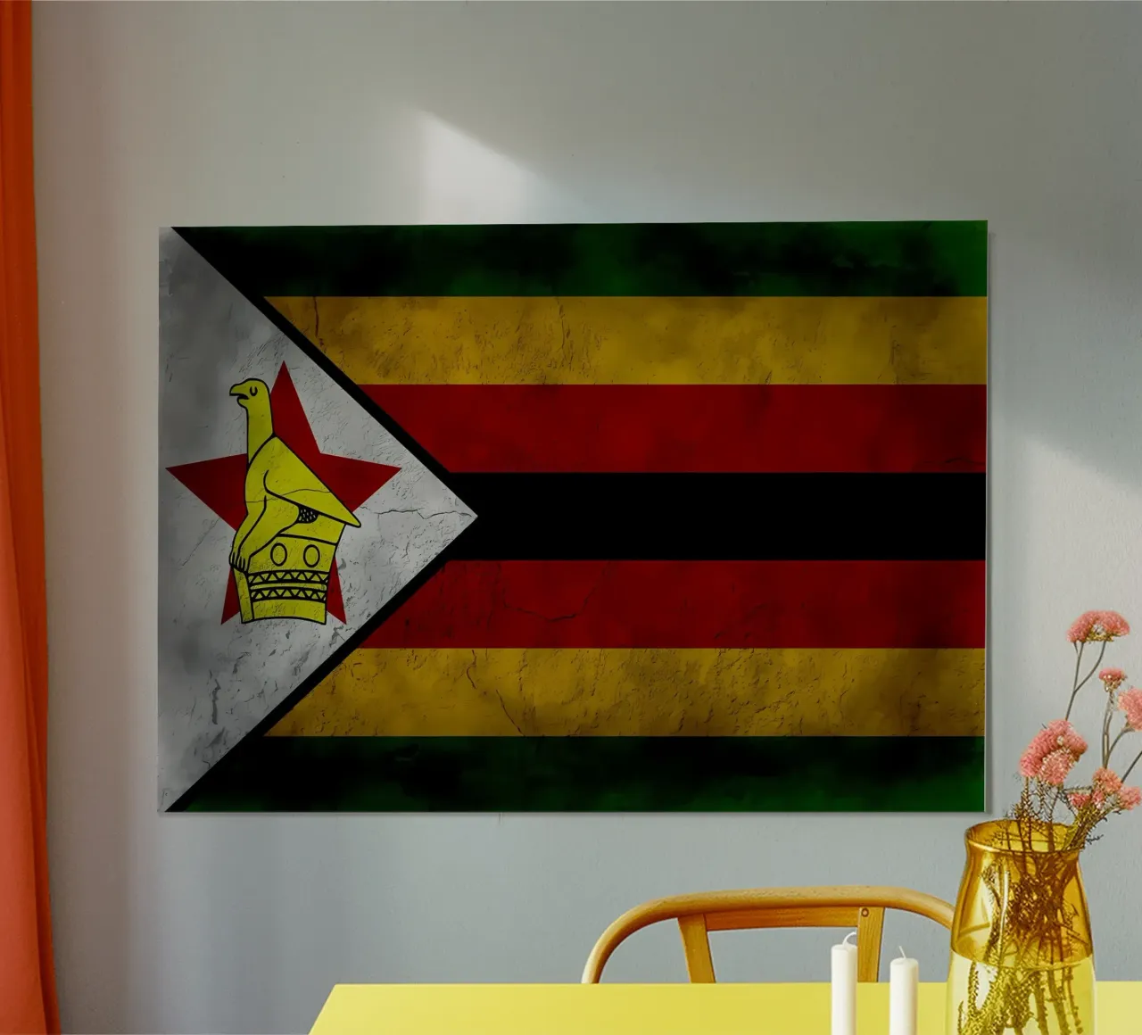 Bandiera vintage dello Zimbabwe poster da Joshua A Holmes