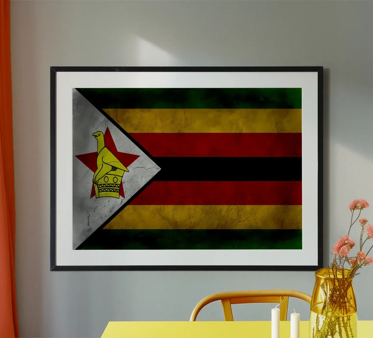 Bandiera vintage dello Zimbabwe poster da Joshua A Holmes