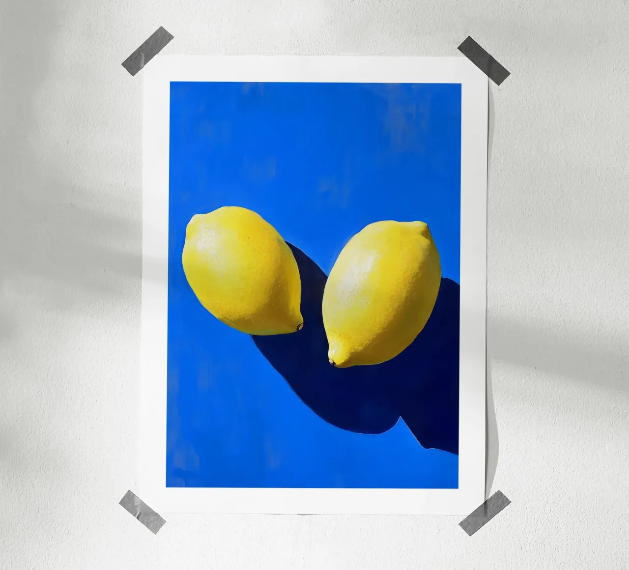 Zitronen auf intensiv blauem Hintergrund Hahnemühle von Spice & Style