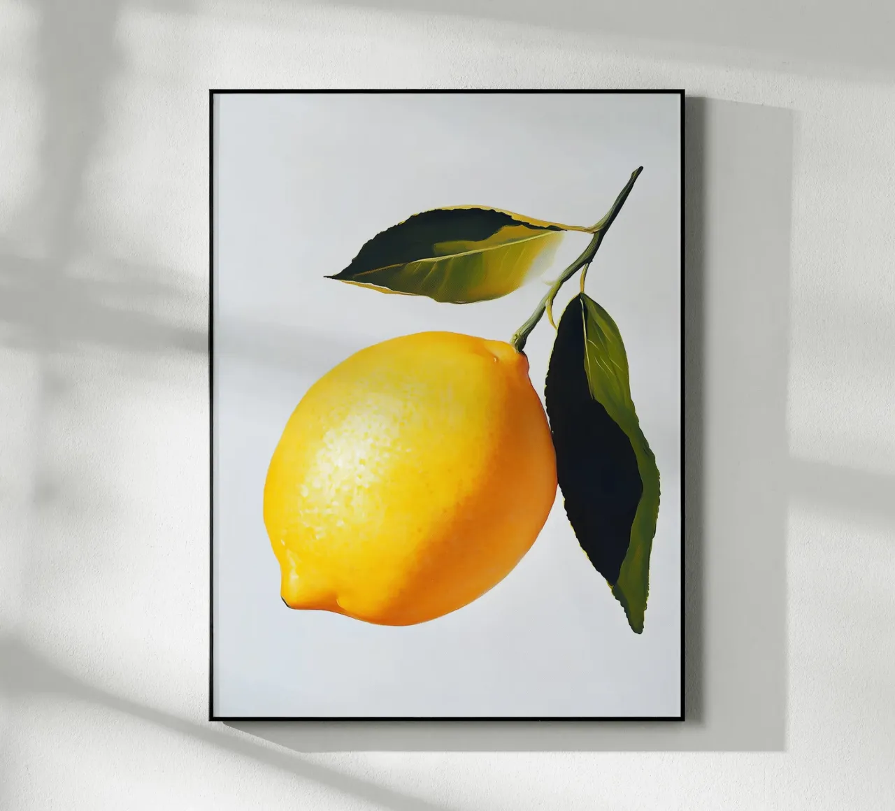 Hängende Zitrone auf weißem Hintergrund Acryl-Glas von Spice & Style