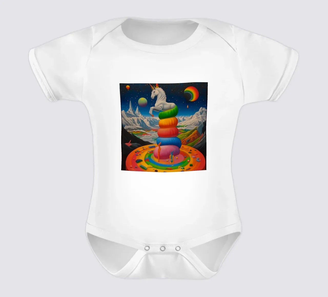 Une licorne dans un monde coloré body bébé de Motivate-Today