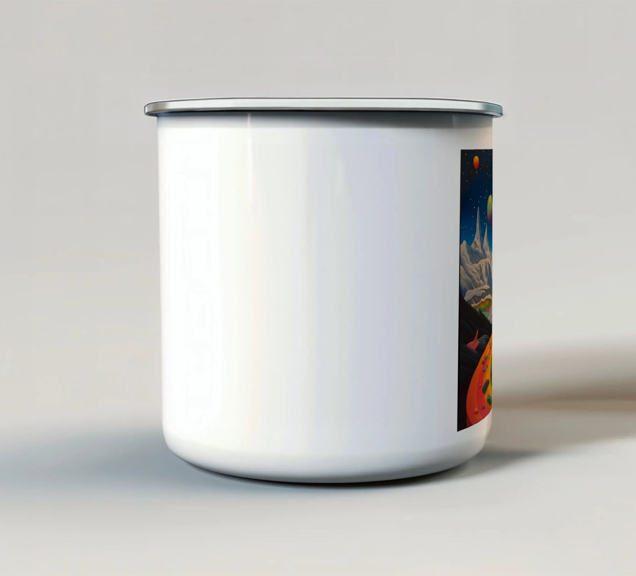 Unicorno in un mondo colorato tazza in smalto da Motivate-Today