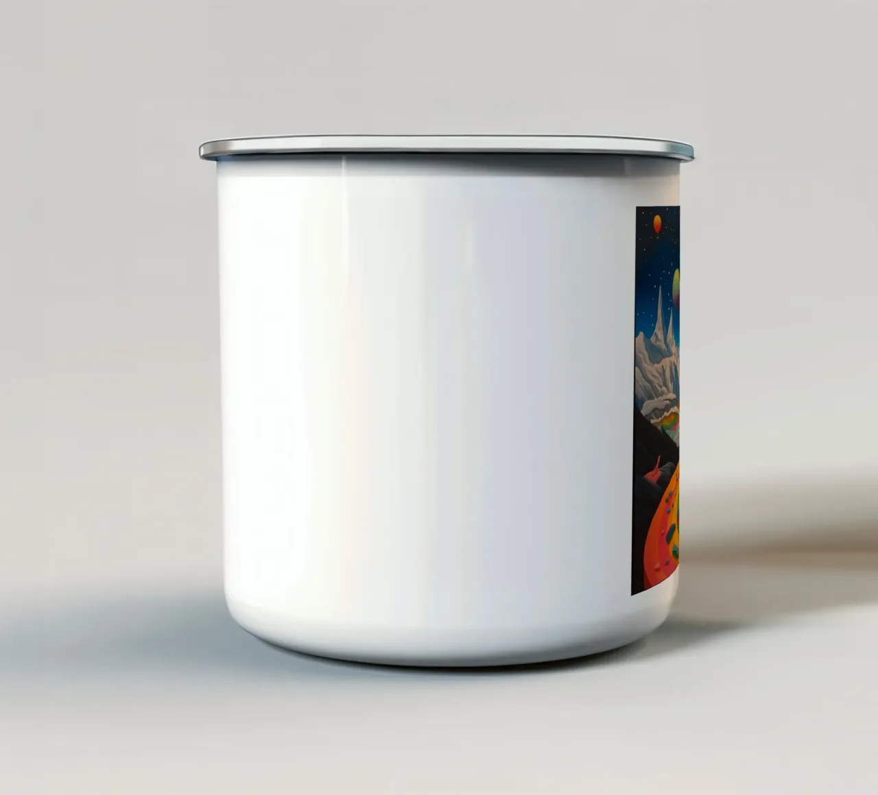 Unicorno in un mondo colorato tazza in smalto da Motivate-Today